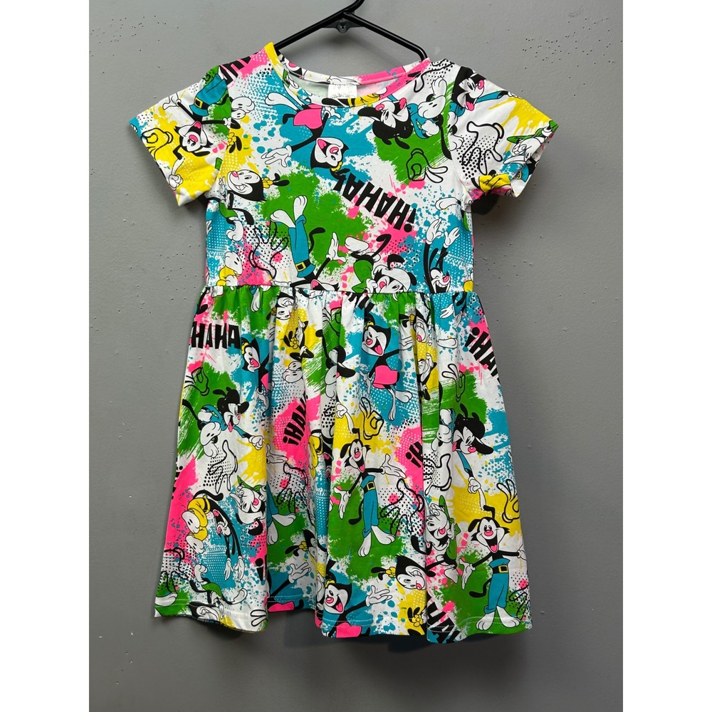 Animaniacs Kids Dress Size 6 Age 6 Cartoon Print Short Sleeve A Line‎ Playtoday